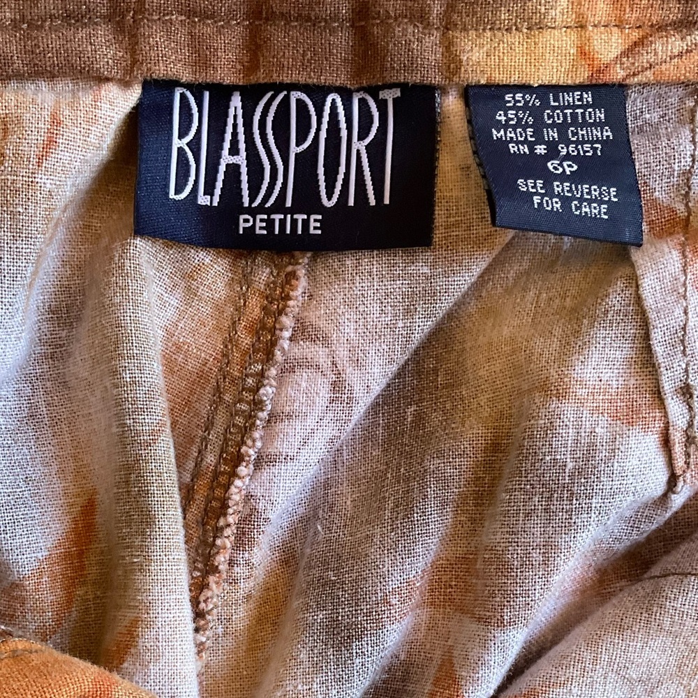 Vintage Blassport Zebra Print Quirky Linen-Cotton Cropped Pants - Picture 4 of 5
